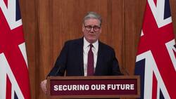 Sir Keir Starmer takes questions from the media at press conference on Ukraine peacekeeping plans News Clip