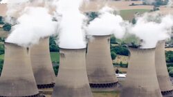 Aerials of Drax power station News Clip