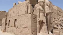 Egypt, Luxor - Karnak Temple - 7th Pylon Stock Footage