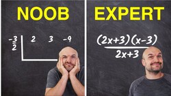 Dividing polynomials Noob vs Expert Instructional Video