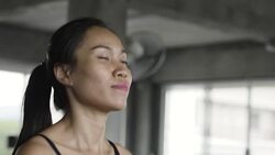 Sport women running on treadmill cardio equipment Stock Footage