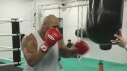 Frazer Clarke training with a punching bag News Clip
