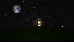House with planet Earth above Stock Footage
