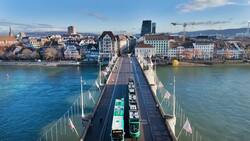 Drone Views of Basel: Historical Swiss City on The Rhine Stock Footage