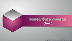 Perfect Cube Numbers (Part 1) Instructional Video