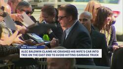 Alec Baldwin says he crashed vehicle into a 'big, fat tree' in East Hampton News Clip