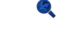 business analysis concept with magnifying glass and blue rotating gears abstract technology concept loop animation Stock Footage