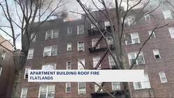 Fire erupts on roof of Flatlands apartment building News Clip