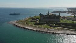 Drone Reveals Denmark’s Kronborg Castle, The Real Elsinore Stock Footage