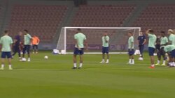 Brazil squad during World Cup training session News Clip