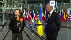 Zelenskyy makes surprise visit to NATO in bid to boost military deliveries ahead of winter News Clip