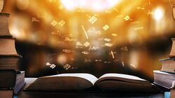 Open book with mathematical formulas flying off Stock Footage