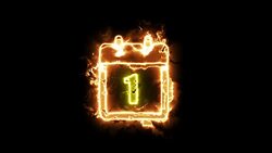 Animation icons, date calendar sign in glowing aura Stock Footage