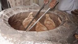 Tone or Torne or Turne for Baking a Georgian Shotis Puri or Shoti Bread. Stock Footage