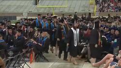 Graduates walk out during Pence commencement address News Clip