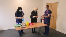 Duchess of Cornwall visits Tottenham Vaccination Centre News Clip