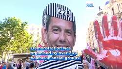 Protesters demand regional government resigns months after deadly Valencia floods News Clip