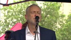 Jeremy Corbyn speaks at the Together Against Trump demonstration in Whitehall News Clip
