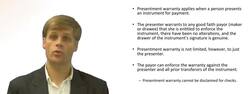 Presentment Warranty of a Negotiable Instrument Instructional Video