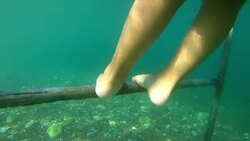 Little Girl in The Sea Stock Footage