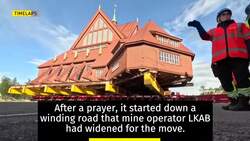 Iconic Swedish church rolls to new location News Clip
