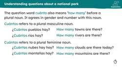 Parques nacionales: interrogative adjectives and pronouns Instructional Video