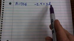 Solve a one step equation using division with a decimal Instructional Video