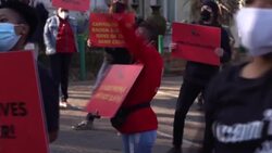 CLEAN : S.Africa's radical left takes part in Black Lives protest News Clip