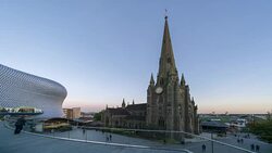St Martin's Church in the Bull Ring time-lapse Stock Footage