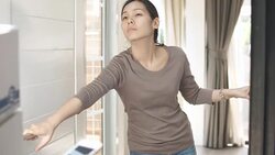 Delivery a Package at home Stock Footage