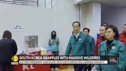 South Korea: Ravaging wildfires engulf residential building and a temple News Clip