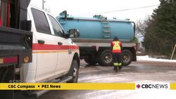 Driver OK after oil truck overturns in central P.E.I. ditch, spilling hundreds of litres of fuel News Clip