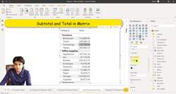 Business Intelligence with Microsoft Power BI - with Material - Sub-Total and Total in a Matrix Instructional Video