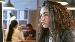 Young Businesswoman Working on Computer in Office Stock Footage