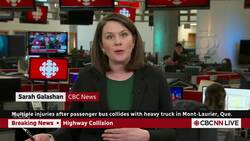 Multiple injuries after passenger bus collides with heavy truck in Mont-Laurier, Que. News Clip