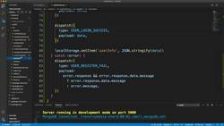 User Register Reducer, Action, and Screen Instructional Video