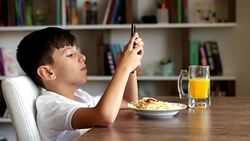 Child using smart phone Stock Footage