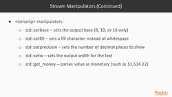 C++ Standard Template Library in Practice - Manipulators and Formatters Instructional Video
