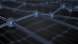 3d illustration of molecular grid, atoms connected in crystal lattice, close up view Stock Footage