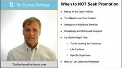 When to Not Seek or Turn Down a Promotion Instructional Video