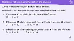 Use multiplication and division to calculate unknown values in ratio problems Instructional Video