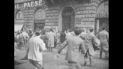 Neo-Fascist students and Communist students clash in the street of Rome, Italy News Clip