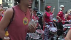 Tens of thousands rally in New York demanding end to fossil fuels News Clip