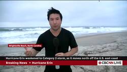 Hurricane Erin weakens to Category 2 as it moves north off U.S. East Coast News Clip