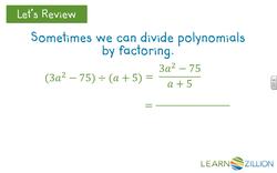 Dividing Polynomials Using Long Division Instructional Video