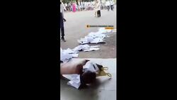 Indian man crawls to government office wearing complaint letters Instructional Video