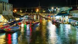 Amphawa floating market in Thailand Stock Footage