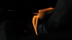 The orange flame in the charcoal stove. Stock Footage