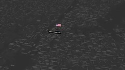 American Flag on New York City map Stock Footage