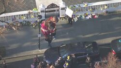 Little Amal Puppet at Ukraine Embassy - sanctions against Russia including Chelsea Football Club owner Roman Abramovich News Clip